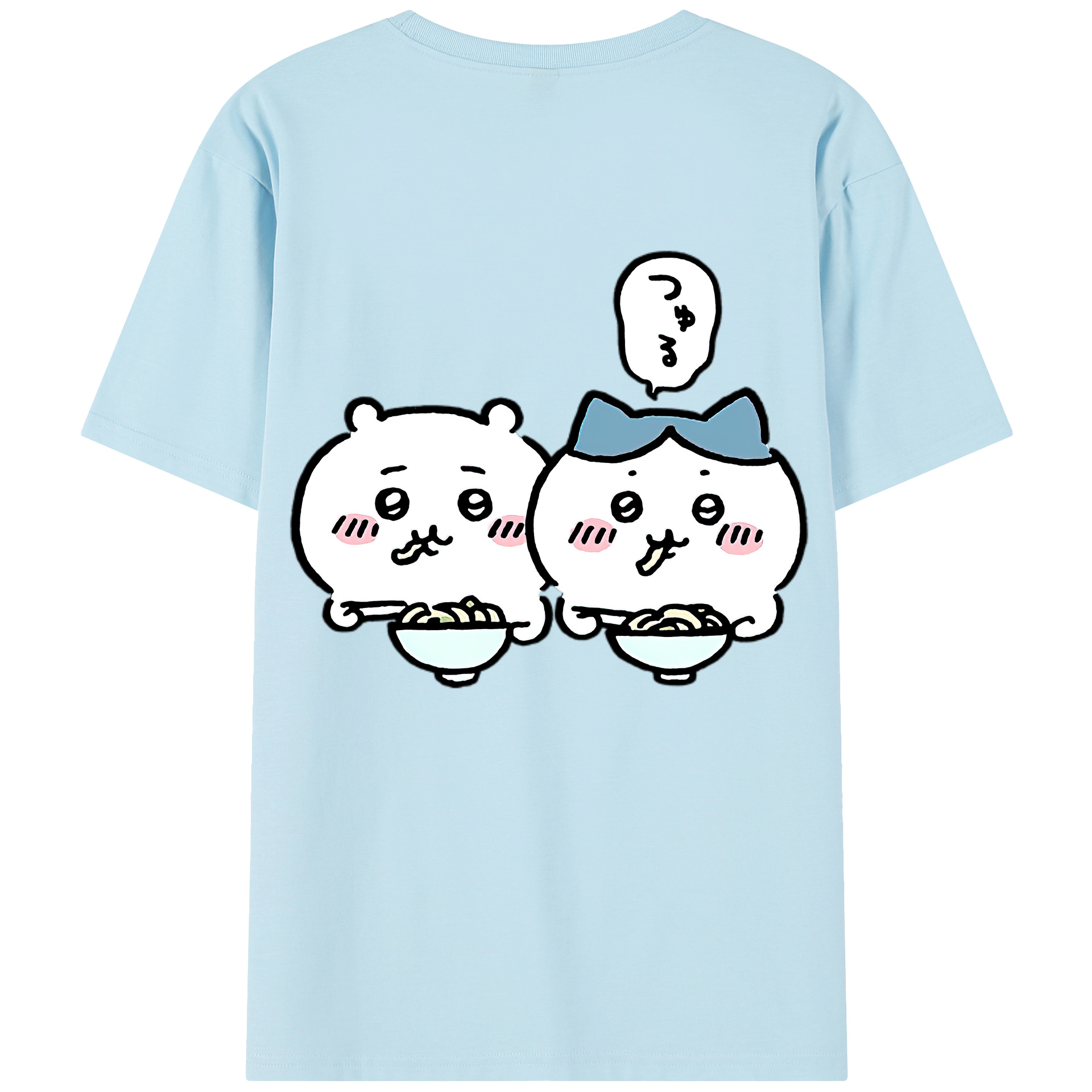（画像用） ちいかわ ハチワレ Chii-kawa hachiware 綿100％半袖Tシャツ（背面プリント）